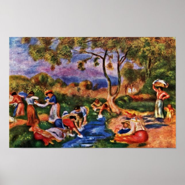 Poster Bathers Por Pierre-Auguste Renoir (Melhor Qualidad (Frente)
