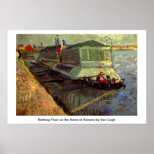 Pôster Bathing Float no Sena em Asniere, por Van Gogh.