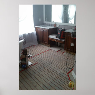 Poster Bathroom DIY Heated Flooring