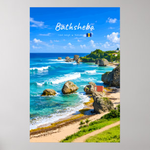 Poster Bathsheba, Barbados - Costa de Praia Tropical