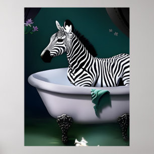 Poster Bathtub Zebra