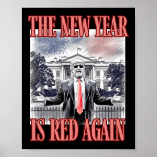 Poster Batida Bonita O Ano Novo É Vermelho Novamente Casa
