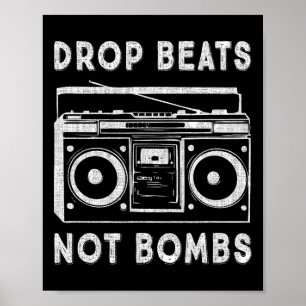 Poster Batidas Não Bombas Contra a Guerra Boombox Música