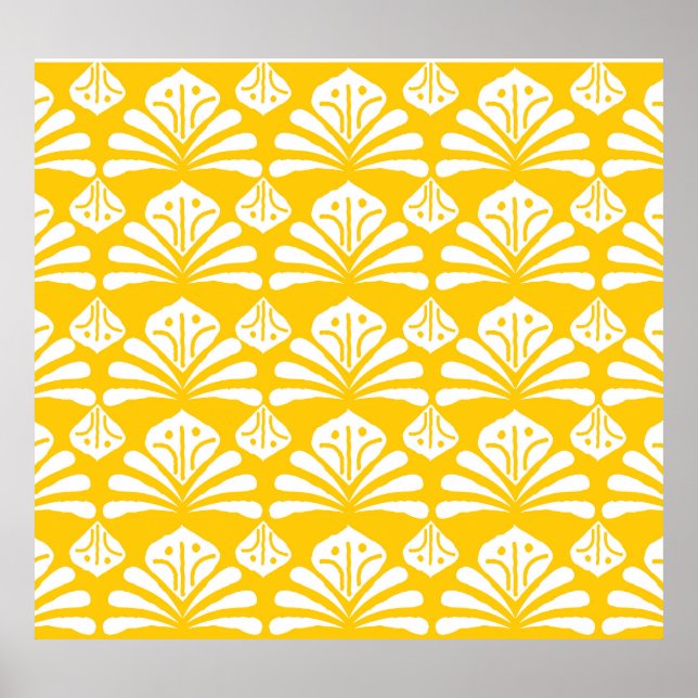 Poster Batik indonésio: kawung, gurda motifs. (Frente)