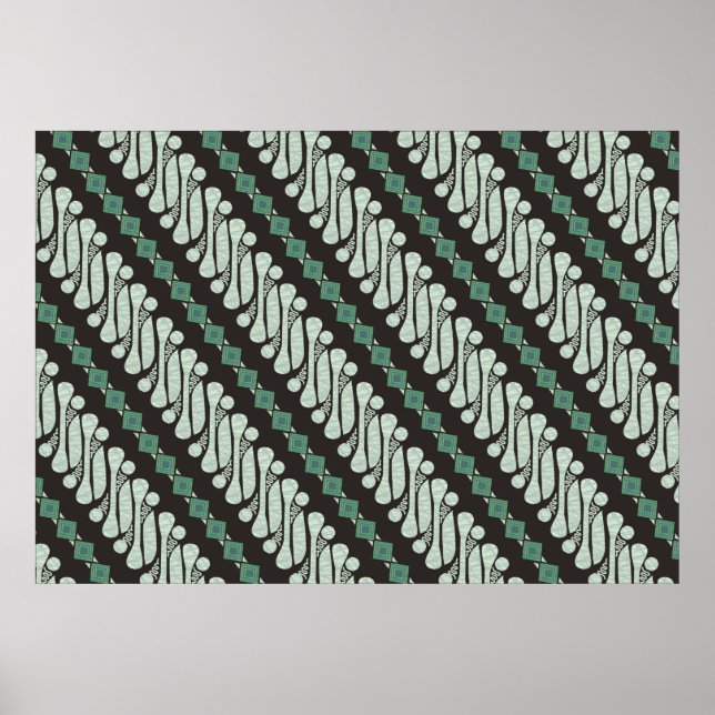 Poster Batik Parang de Yogyakarta, em vários padrões mode (Frente)