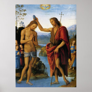 Pôster Batismo do Cristo por Pietro Perugino