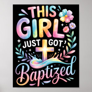 Poster Batismo Esta Menina Acaba de Ser Batizada Cruz Cri