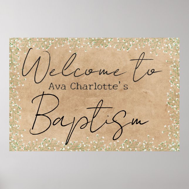 Poster Batismo Russo Flores de Ar Bonito (Frente)