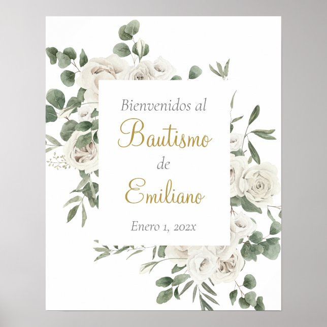 Poster Batismo sinal de boas-vindas em espanhol (Frente)