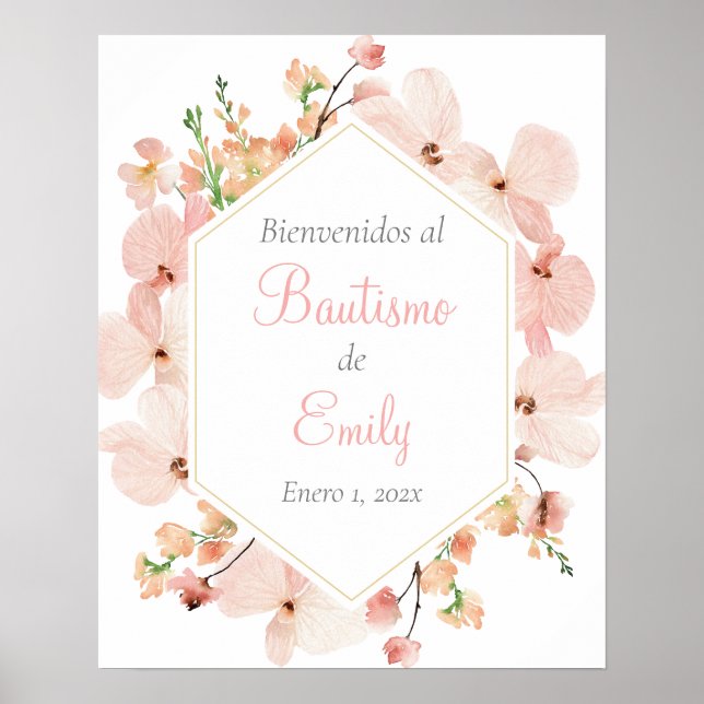 Poster Batismo sinal de boas-vindas em espanhol (Frente)