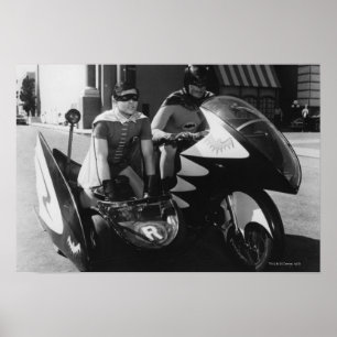 Poster Batman and Robin in Batcycle