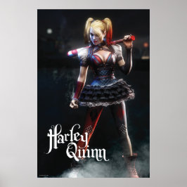 Pôster Batman Arkham Knight | Harley Quinn com Bat