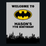 Poster Batman - Gotham City | Super Hero Birthday Sign<br><div class="desc">Welcome all your party guests to your child's Birthday with this Batman Welcome Sign.</div>