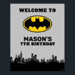 Poster Batman - Gotham City | Super Hero Birthday Sign<br><div class="desc">Welcome all your party guests to your child's Birthday with this Batman Welcome Sign.</div>