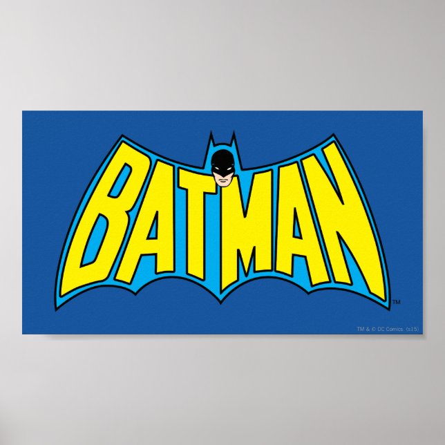 Pôster Batman | Logotipo Amarelo Vintage (Frente)