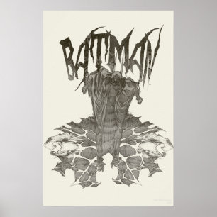 Pôster Batman Logotipo de bege do lápis de novo gráfi