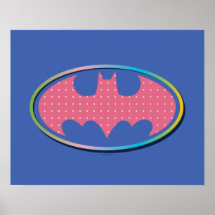 Poster Batman   Logotipo de Bolinhas rosa