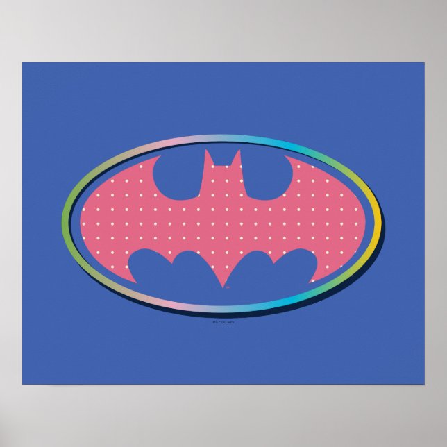 Poster Batman | Logotipo de Bolinhas rosa (Frente)