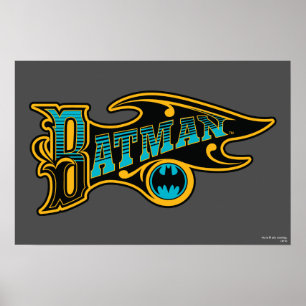 Poster Batman   Logotipo Turquoise Vintage