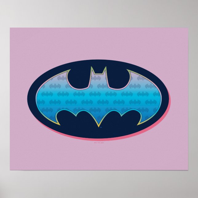 Poster Batman | Símbolo rosa e azul (Frente)