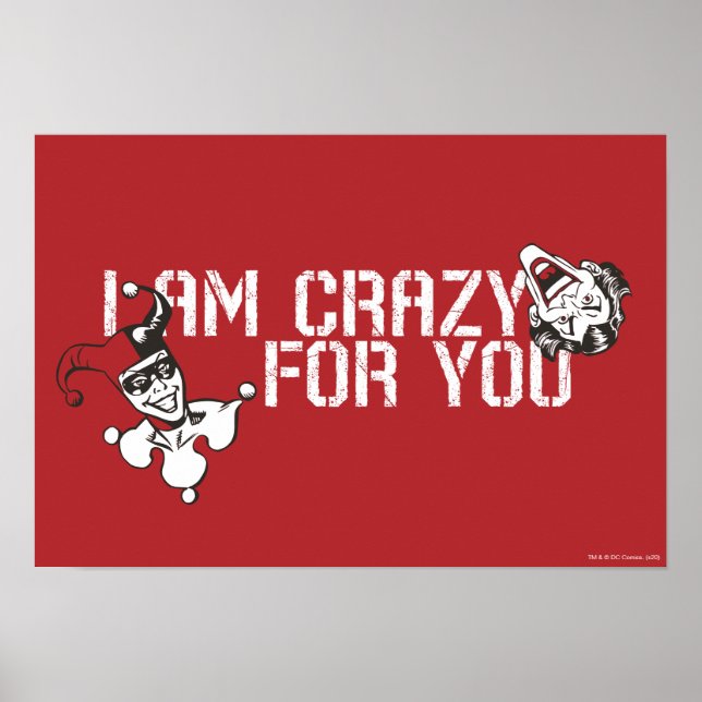 Poster Batman Valentine | Joker & Harley - Crazy For You (Frente)