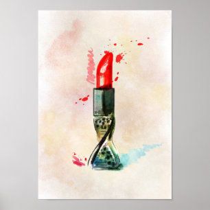 Poster Batom de Aquarela