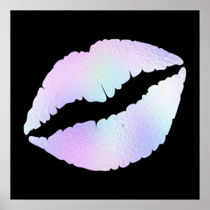 Poster Batom Iridescente Pastel Brilho Metalizado Beijo e