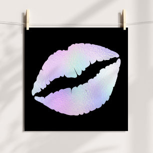 Poster Batom Iridescente Pastel Brilho Metalizado Beijo e