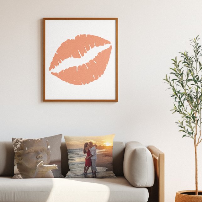 Pôster Batom Laranja Salmão (Salmon Orange Lipstick Poster)