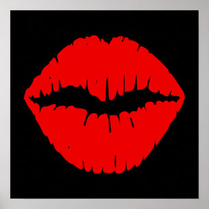 Poster Batom preto e vermelho