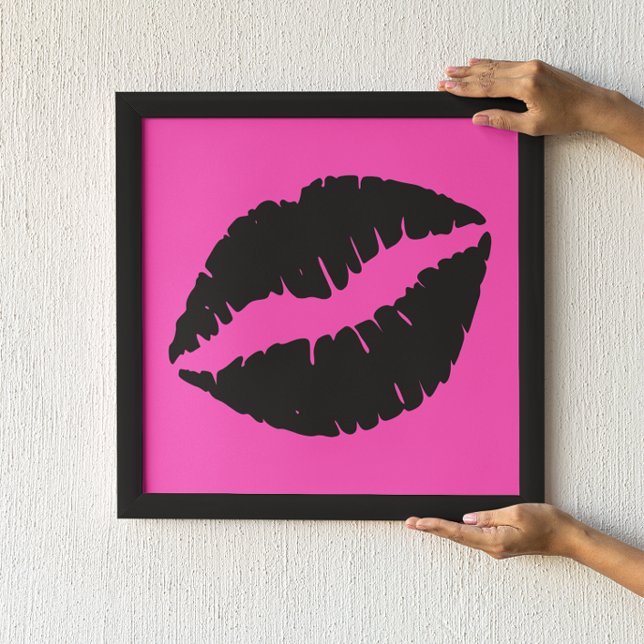 Poster Batom Preto sobre Rosa (Criador carregado)