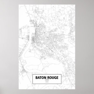 Poster Baton Rouge, Louisiana (preto no branco)