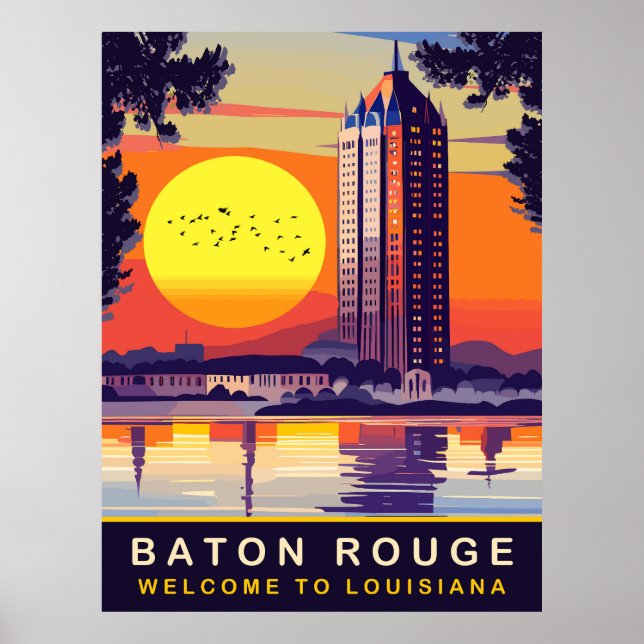 Poster Baton Rouge, Louisiana, Viagem (Frente)