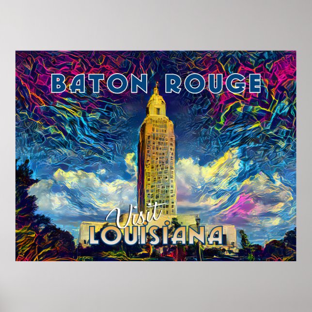 Poster Baton Rouge, Visite a Louisiana... (Frente)