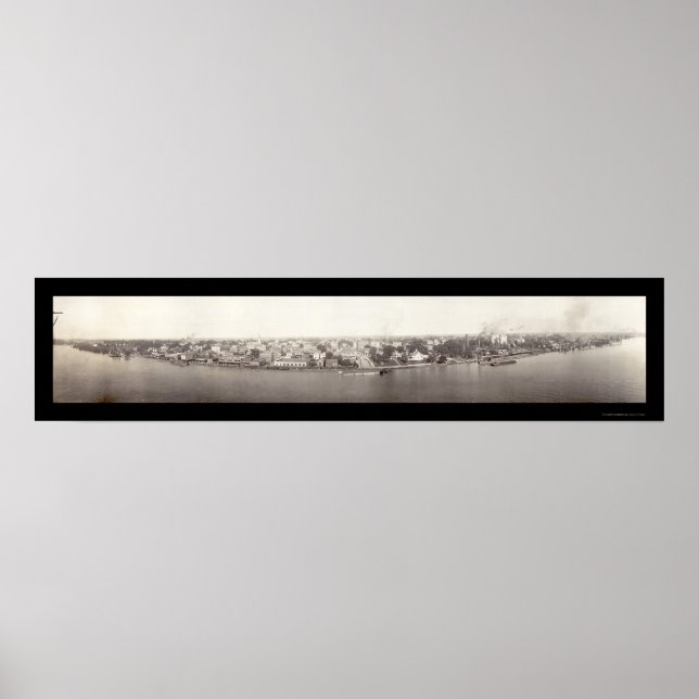 Poster Baton Rouge Waterfront Foto 1912 (Frente)