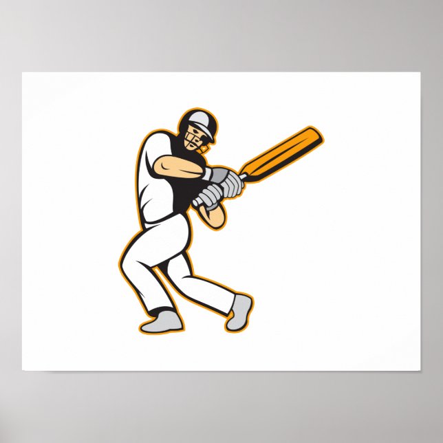 Poster Batsman do jogador de críquete (Frente)