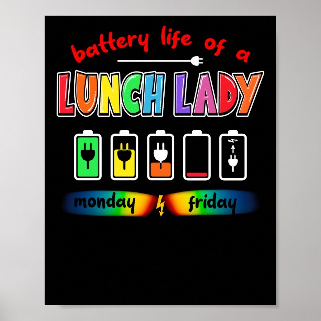 Poster Battery Life Of A School Lunch Lady Cafeteria (Frente)