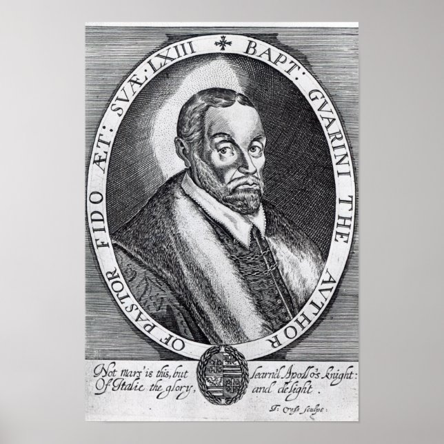 Poster Battista Guarini, frontispício do 'Il Pastor' (Frente)