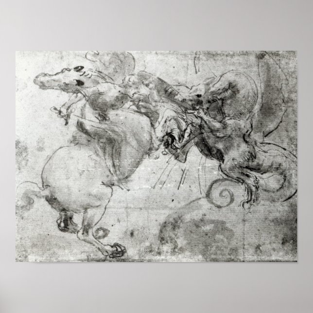 Pôster Battle between a Rider and a Dragon, c.1482 (Frente)