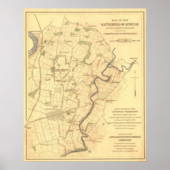 Poster Battle of Antietam - Civil War Panoramic Map (Frente)