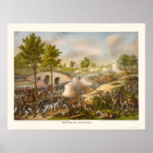 Poster Battle of Antietam Showing General McClellan 1862
