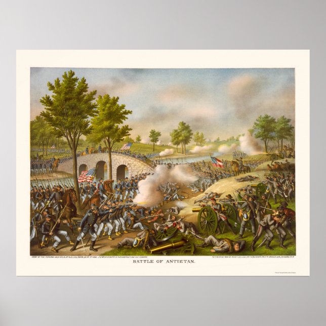 Poster Battle of Antietam Showing General McClellan 1862 (Frente)