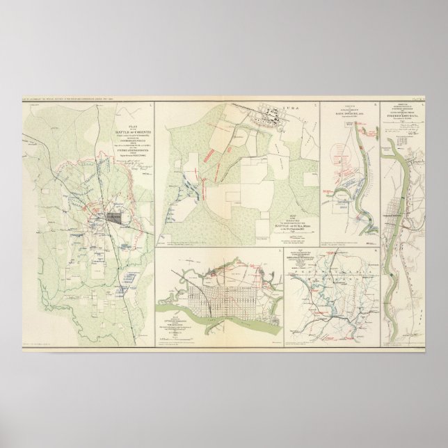Poster Battle of Corinth Iuka Bayou Fourche (Frente)