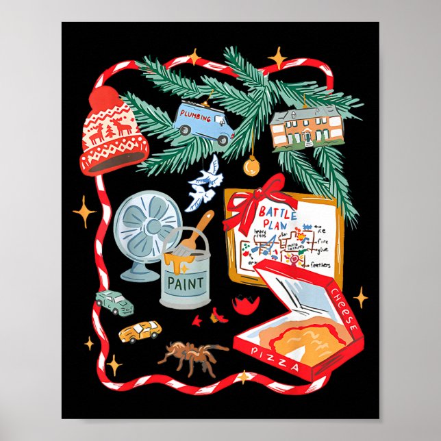 Poster Battle Plan Funny Christmas Home Kids Hand Dawn Al (Frente)