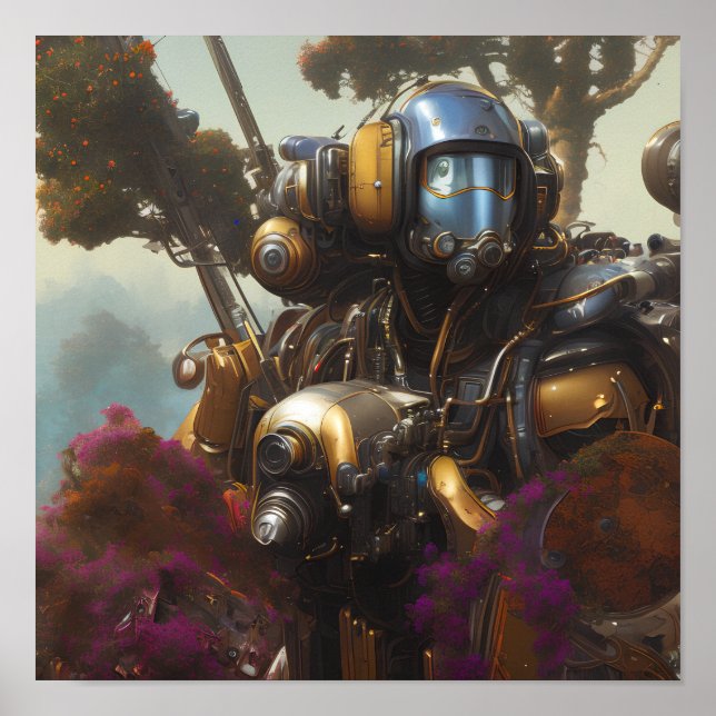 Poster Battle Suit among the flowers. (Frente)