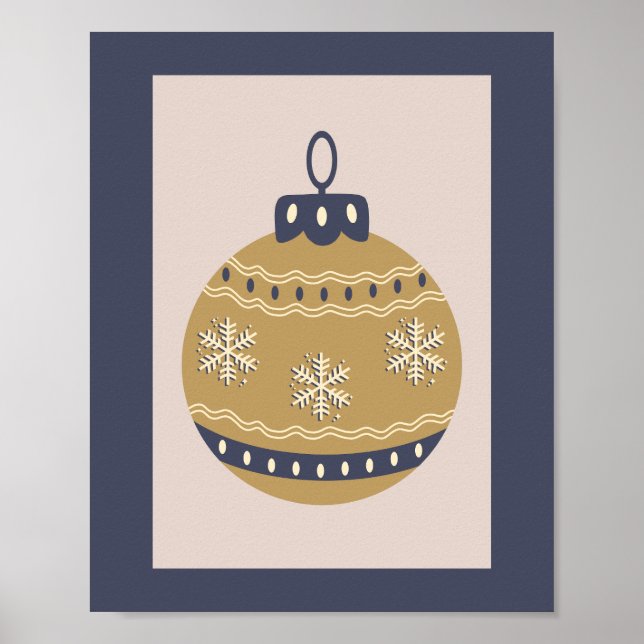 Poster Bauble Dourado e Azul (Frente)