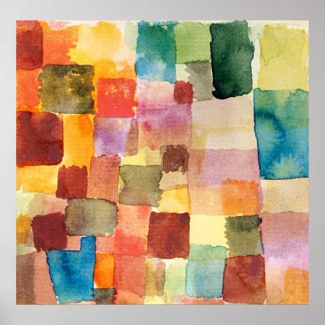 Poster Bauhaus Abstract Watercolor Poster. (Frente)