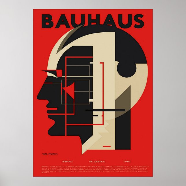 Poster bauhaus, bauhaus design, design moderna, geométric (Frente)