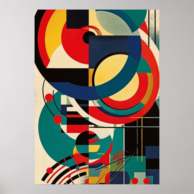 Poster bauhaus, bauhaus design, design moderna, geométric (Frente)