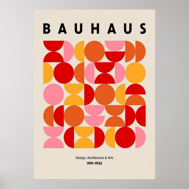 Poster bauhaus, bauhaus design, design moderna, geométric (Frente)